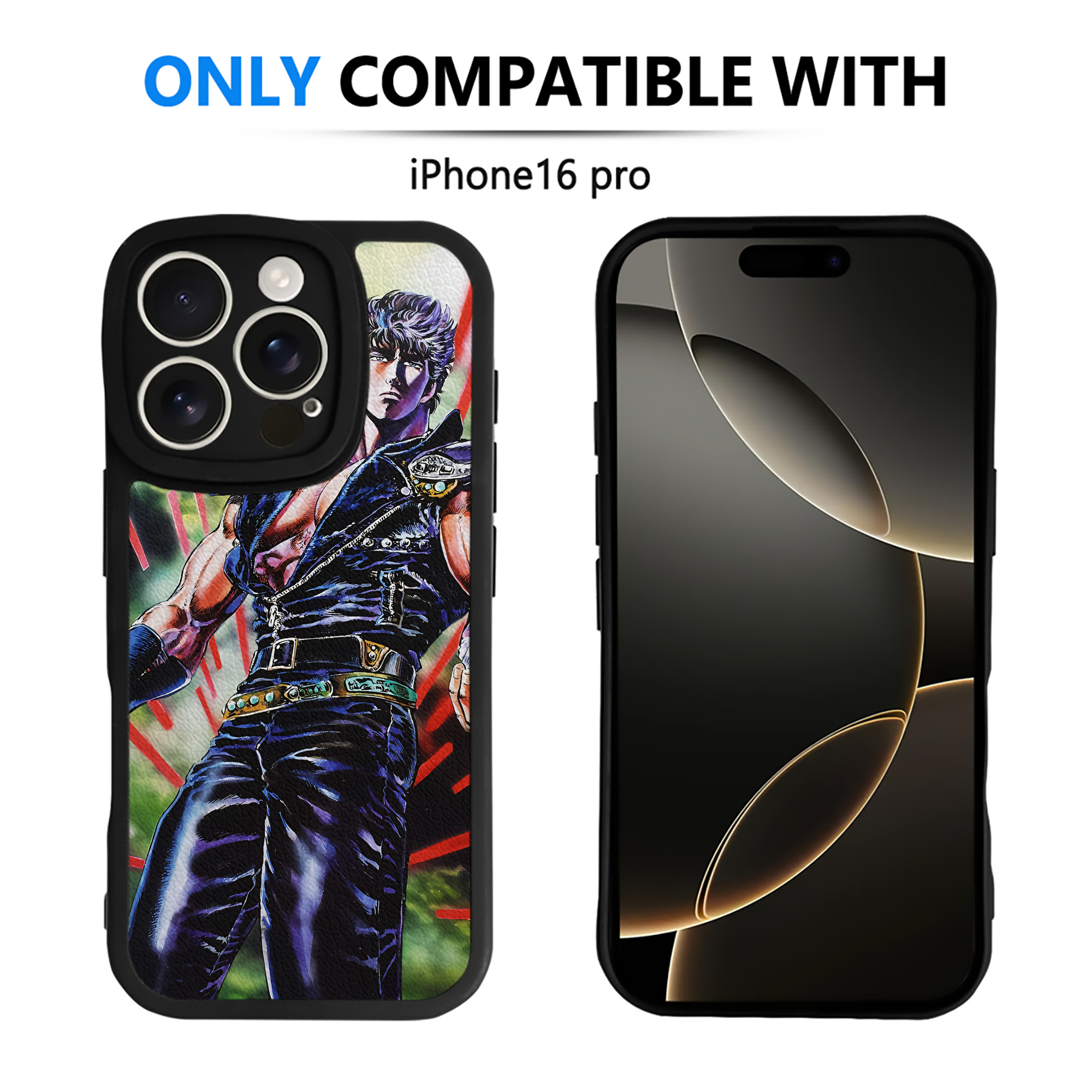（画像用） 北斗の拳 Fist of the North Star 【iPhone 16シリーズ対応】シリコンスマホケース（レザー調） 材質：シリコン